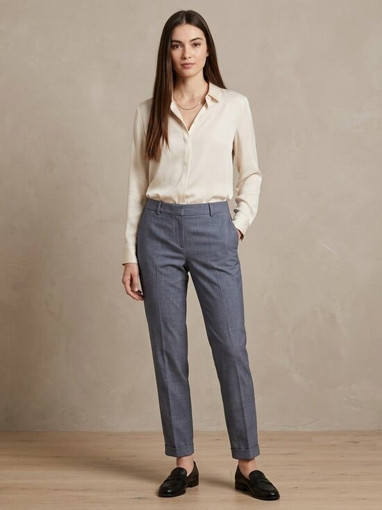 Banana Republic Pants - Banana Republic Light Blue Cropped Lined Trousers Size 8